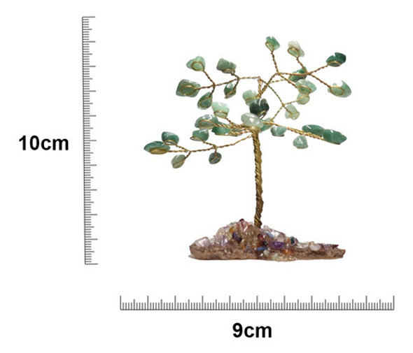 Árvore Bonsai De Pedras Naturais Em Quartzo Verde 61g 9cm 1