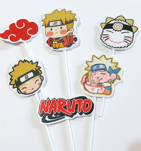Toppers Naruto Adorno Torta Cupcakes Set X 6 0