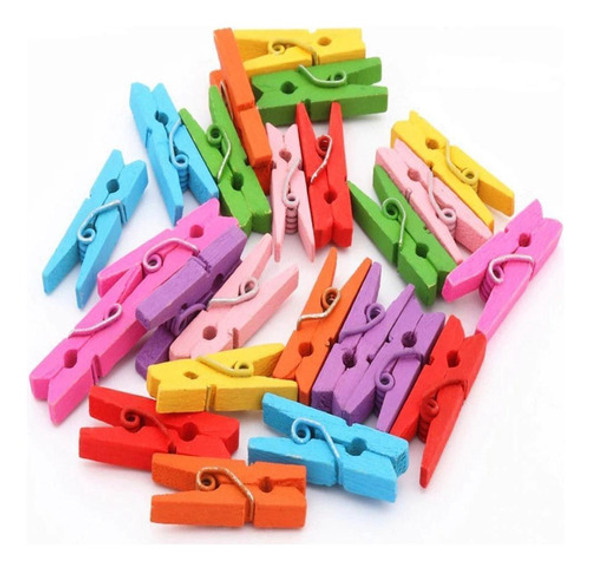 Mini Pregador Prendedor Madeira Coloridos 2,5cm 30 Unidades 1 Mini Pregador Prendedor Madeira Coloridos 2,5cm 30 Unidades 1