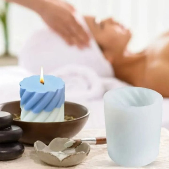 Molde De Silicona Cilindro Rayas Espiral Grande Para Velas 1