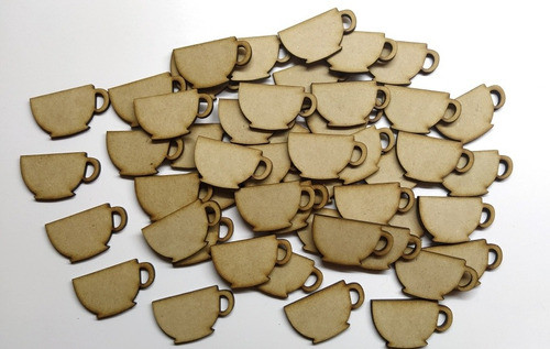 40 Tazas 2cm Fibrofacil 3mm Madera Para Pintar Modelo 1 0