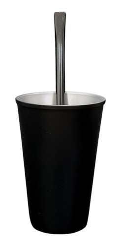 Kit De Tereré Copo Cuia Alumínio 200ml Bomba Preta 19cm 1