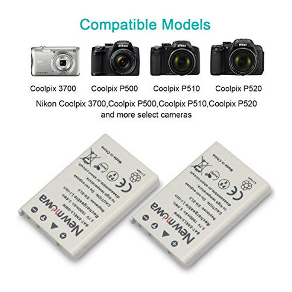 Batería En-el5 Con Cargador Dual Nikon Coolpix 2 Unidades 1