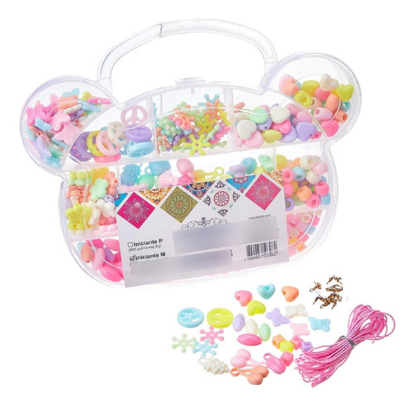 Kit Micangas Infantil Coloridas Montar Pulseiras 350 Pecas 1