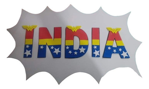 Cartel Personalizado Con Nombre Mujer Maravilla, Y Otras Tem 0