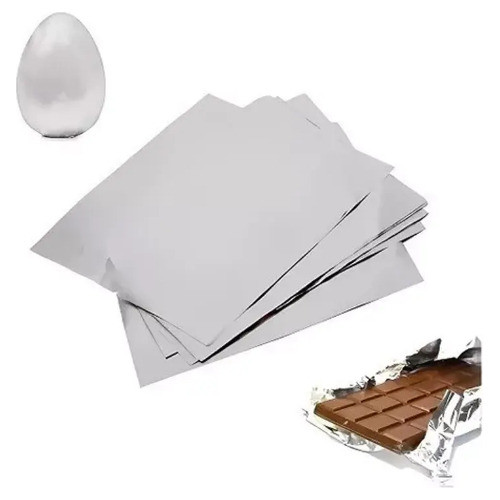 Papel Chumbo P/ Chocolate 12x12cm  Com 300und Prata Cromus 0