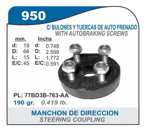 Manchon De Direccion Capemi Ford Taunus Con Tornillos 1