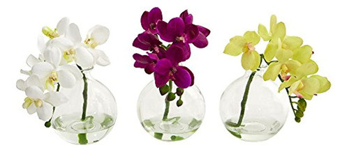 Casi Natural 9 Orquídea Phalaenopsis Artificial Arreglo En J 0