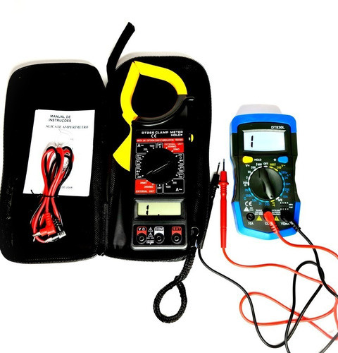 Kit Alicate Amperimetro Dt266 + Multimetro Digital Dt830l 0