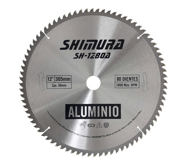 Hoja Disco Sierra Shimura Para Aluminio 305mm 80 Dientes 0