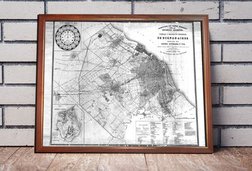 Antiguo Plano Ciudad De Buenos Aires 1889 Estrada En Cuadro 0
