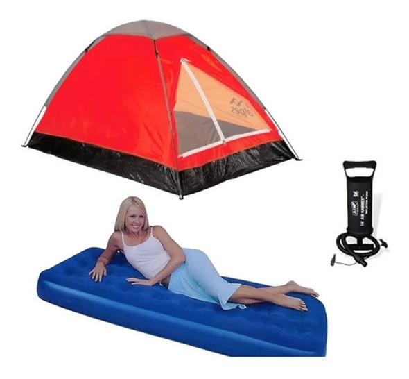 Carpa 2 Personas + Colchon 1 Plaza Bestway + Inflador 0 Carpa 2 Personas + Colchon 1 Plaza Bestway + Inflador 0