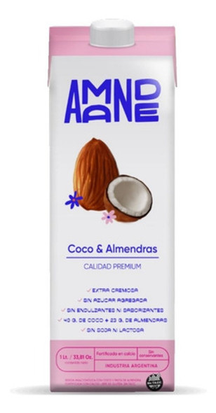 Leche Vegetal De Almendras Y Coco Sin Tacc Amande 1lt 0