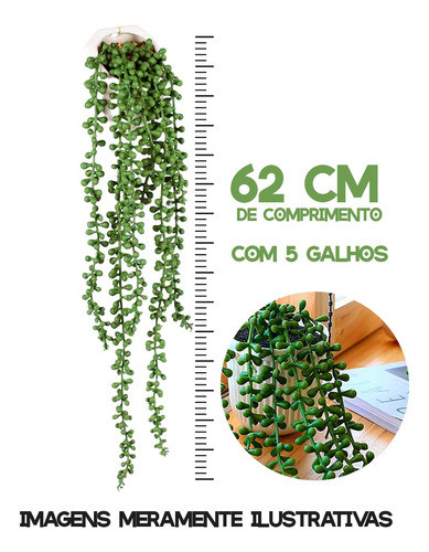 4 Pendente Suculenta Grande Decoração Parede Planta Grande 1