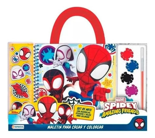 Maletín Con Acuarelas Y Stickers - Spidey - Tapimovil 0