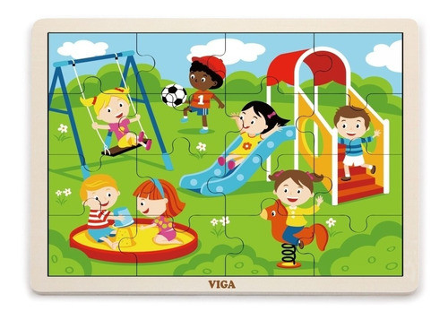 Puzle Parque Infantil 16 Piezas De Madera Viga 0