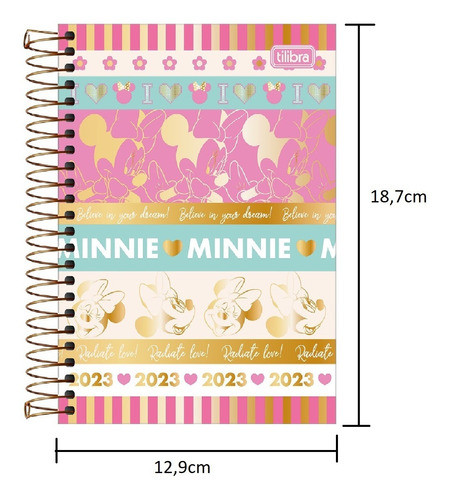 Agenda Minnie 2024 Diária Espiral 176fls 129x187mm Tilibra S 1
