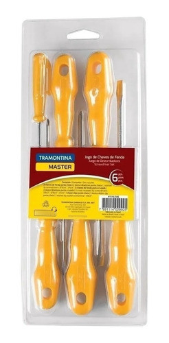 Set Juego Destornilladores Tramontina 6 Pz Philips Plano 1
