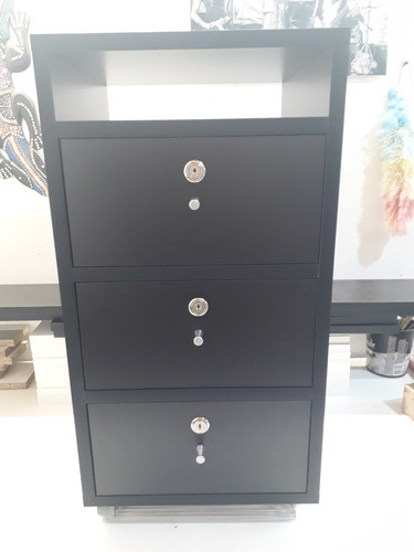 Mesa Mesita De Luz Cajonera 3 Cajones Con Cerradura Llave C/u Estante Arriba 70cm Altura V/colores Fabrica Diseñoalcubo 0