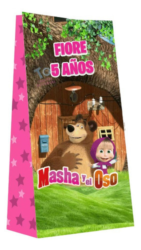 Bolsas Masha Y El Oso Para Sorpresitas O Souvenirs Pack X10 0