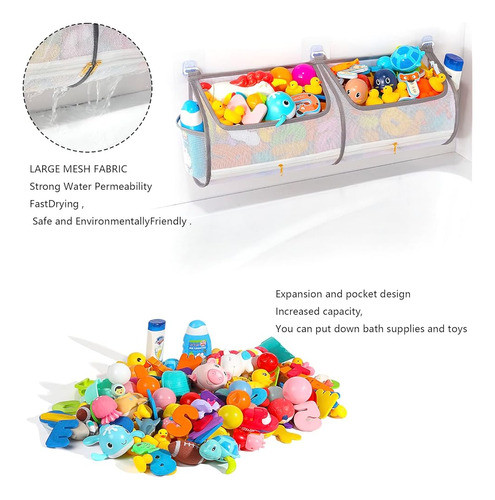 Ligereza 2-en-1 Bath Toy Storage Double Capacity Bath Toy Ho 1