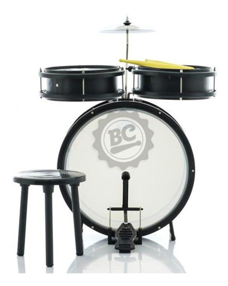 Bateria Infantil Custom Kids Preta Cdkm3 Com 3 Tambores 0