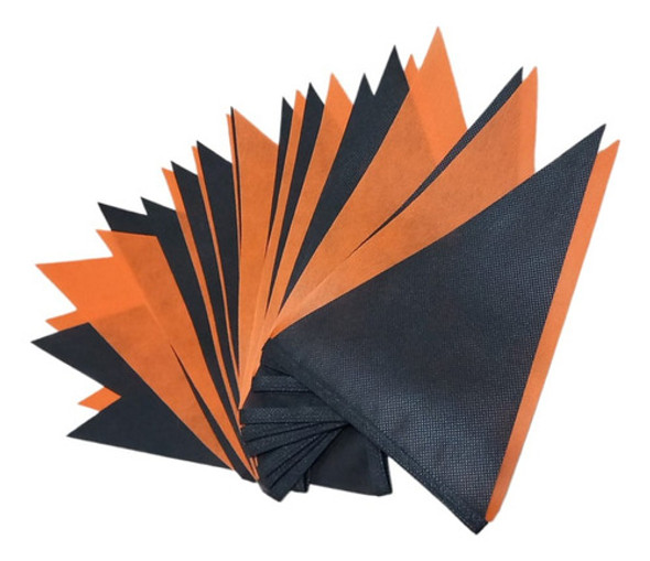 Banderines  Halloween Naranja - Negro Largo 20 Metros 1