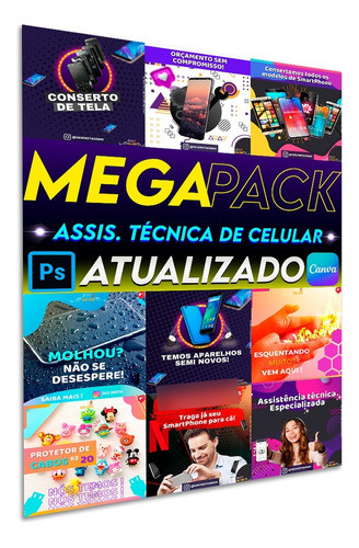 Pack De 580 Artes Para Assistência Técnica De Celular 0
