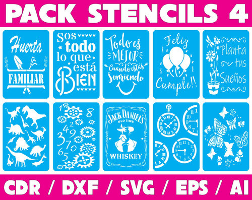 Pack De Vectores Corte Laser - 200 Stencils Variados N°4 0