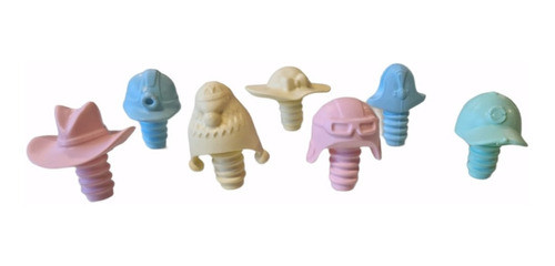 Tapón Tapa Tipo Sombrero Silicona Botella Bebidas Pack X4 0