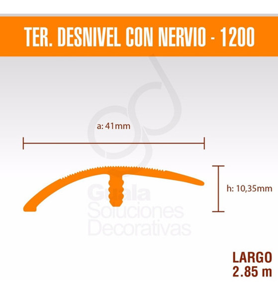 Varilla Desnivel Nervio Aluminio Flotante 41mm 2.85m 1201 Pq 1