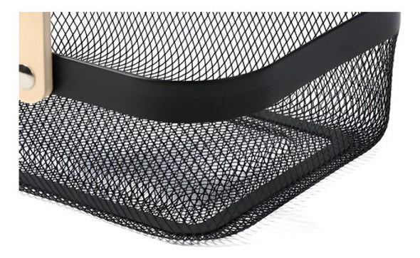 Canasto Metalico Con Asas De Madera 32 X 24 Cm 1