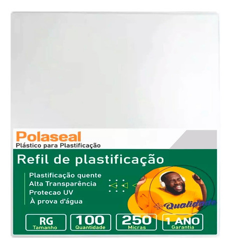 Polaseal Plástico Para Plastificação Rg 80x110 0,10mm 100un 0