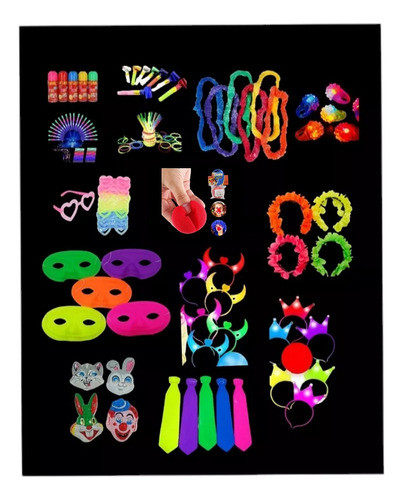 Cotillón Flúo Combo Para Fiesta 100 Personas 0