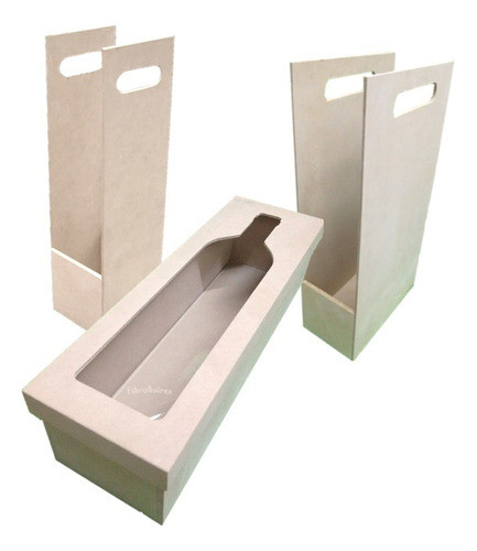 Cajas Fibrofacil Para Botella De Vino N°3 - Tapa Con Vidrio 0