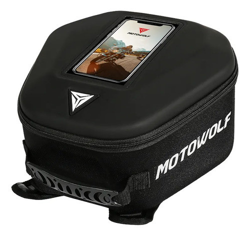 Bolso Rigido De Tanque De Moto Con Correas Motowolf 0