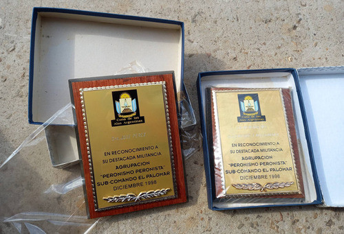 2 Placas Cuna De Las Alas Argentinas Palomar 1998 Peronismo 0