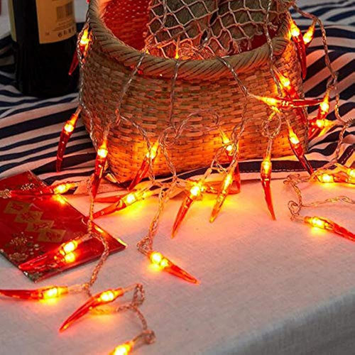 Paquete De 2 Luces De Cadena De Chile Rojo, 40 Lámparas Led 0