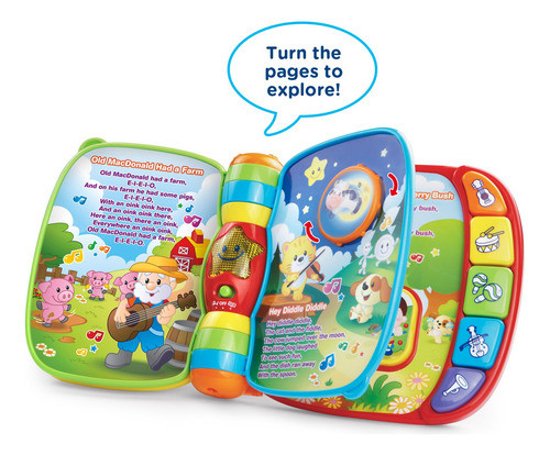 Libro De Rimas Musicales Vtech Color Rojo Infantil 1