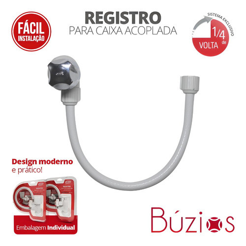 Registro Para Caixa Acoplada 40cm Búzios 1/4 Branco/cr Durín 1