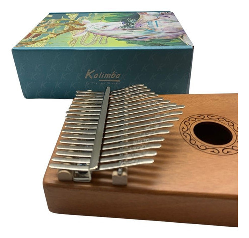 17 Chaves Kalimba Africano Sólido Mogno Polegar Dedo Piano 1