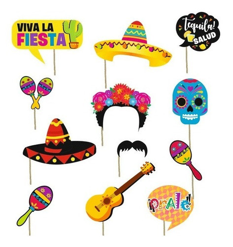 Photo Foto Prop Mexicano Coco X12 Cotillon 0