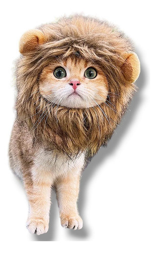 Gorro Melena Leon Para Gato Perro Peluca Disfraz Ropa 0