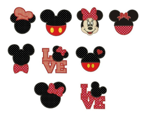 Matrices Para Maquinas Bordadoras Mickey Minnie Aplique 0 Matrices Para Maquinas Bordadoras Mickey Minnie Aplique 0