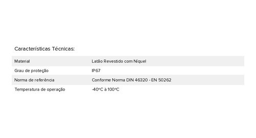 Kit C/ 5 Prensa Cabos De Metal Rosca M20 1