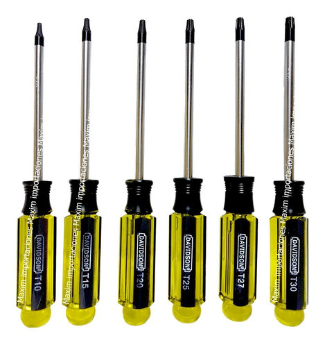 Destornillador Torx - Juego 6 Pzs T10 T30 - Davidson 0