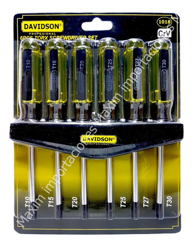 Destornillador Torx - Juego 6 Pzs T10 T30 - Davidson 1