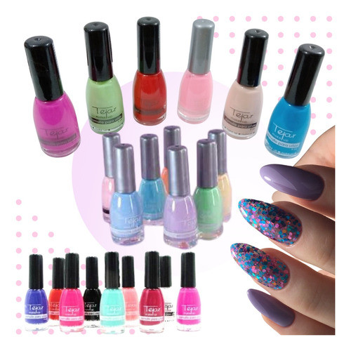 12 Esmalte De Uñas Tejar Variedad De Colores Lefemme 0