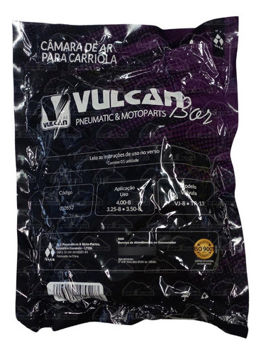 Kit 2 Câmaras Ar Vulcan Bor Carrinho De Mão Industrial Aro 8 1