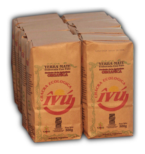 Pack 10 Unidades  De Yerba Mate Organica  Ivu 0